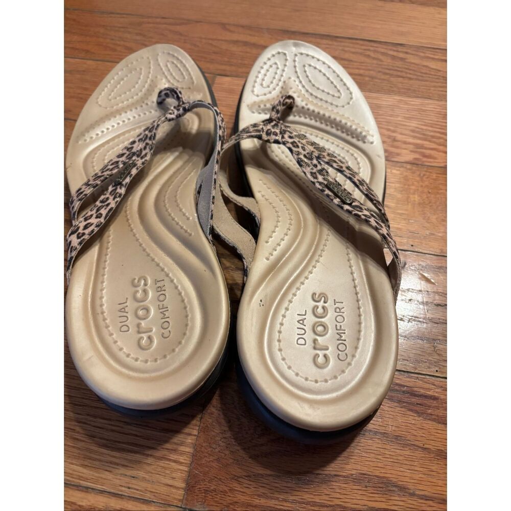 Crocs Leopard Print Flip Flops - image 5